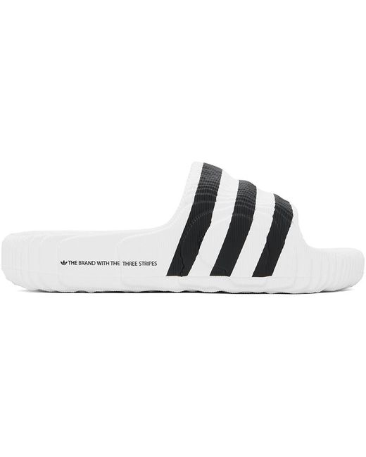 Sandales à enfiler adilette 22 blanc et noir Adidas Originals pour homme en coloris White