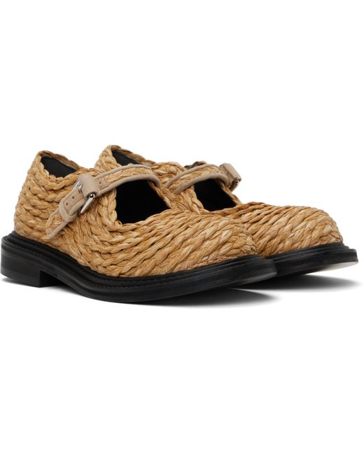 Moschino Black Olivia Raffia Mary Jane Loafers