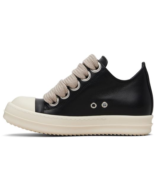 Rick Owens Black Temple Jumbolace Low Sneakers