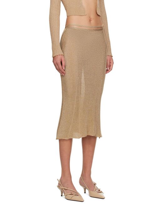 Jacquemus Natural Gold Guirlande 'la Jupe Brilho' Midi Skirt