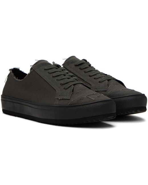 Yohji Yamamoto Gray Raw Edge Sneakers in Black for Men | Lyst