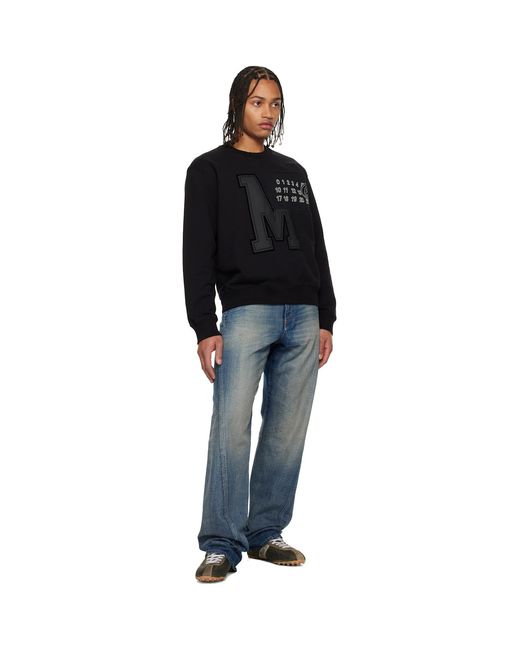 MM6 by Maison Margiela Black Printed-Logo Sweatshirt for men