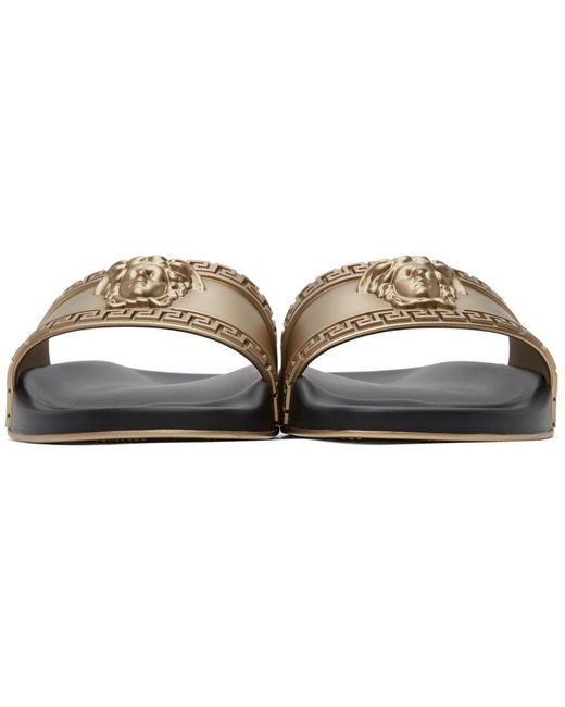 versace pool slides black