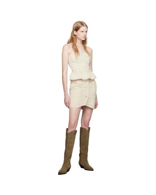 Isabel Marant Natural Sabel Denim Miniskirt