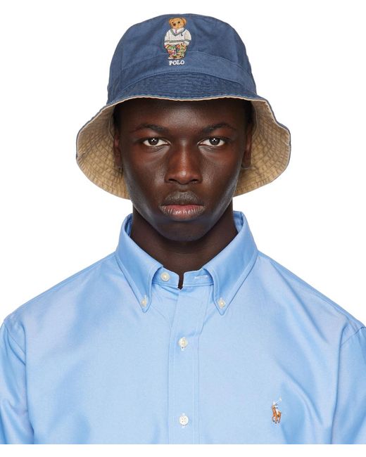 Polo Ralph Lauren Blue Polo Bear Bucket Hat for Men | Lyst UK