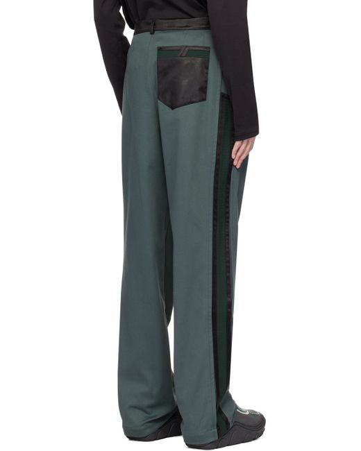 Pantalon ugo vert à garnitures à rayures Kiko Kostadinov pour homme en coloris Black