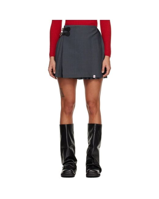 Charles Jeffrey Black 'Kilt' Miniskirt