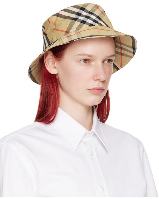 Burberry Multicolor Check Cotton Blend Bucket Hat