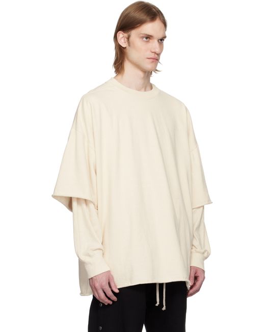 Rick Owens Natural Off- Hollywood Tommy Hustler T-Shirt for men