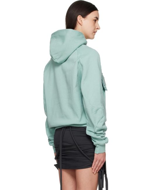 OTTOLINGER Green Distressed Multiline Hoodie