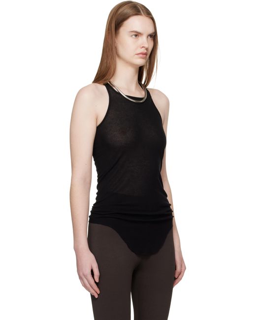 Rick Owens Black Temple Basic Rib Tank Top
