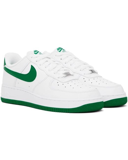 Nike Black White & Green Air Force 1 '07 Sneakers for men