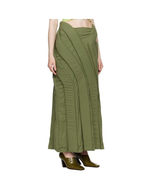 Stanley Raffington Green 3D Parametric Maxi Skirt
