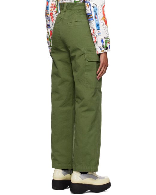 A.P.C. Green Jane Birkin Edition Cargo Nine Trousers