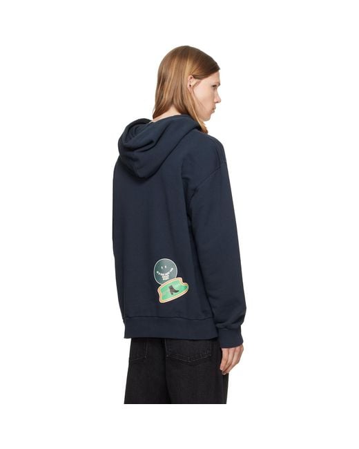 MM6 by Maison Margiela Blue Cotton Hoodie for men