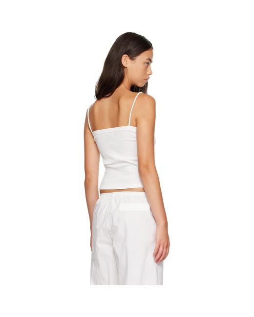 St. Agni White Organic Cotton Square Neck Camisole
