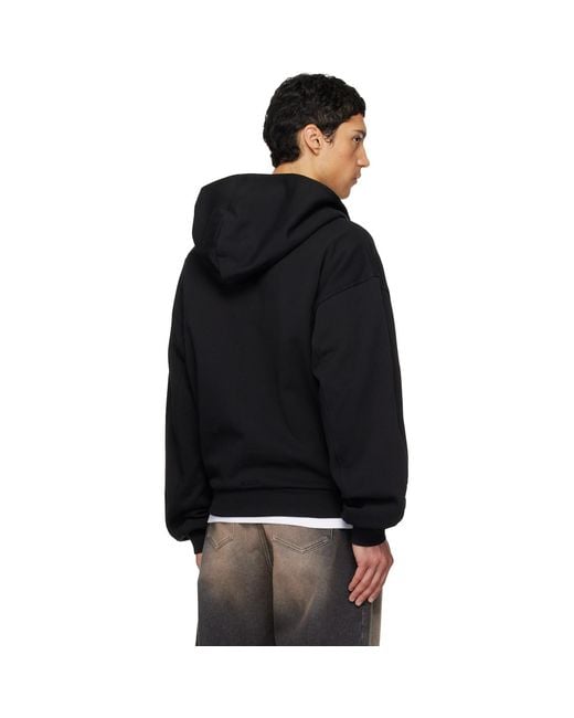 we11done Black Zip-Up Hoodie for men