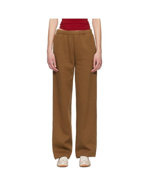 Skims Brown Cotton Fleece Classic Straight Leg Lounge Pants