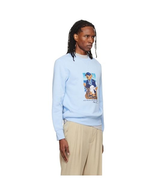 Polo Ralph Lauren Blue Polo Bear Fleece Sweatshirt for men