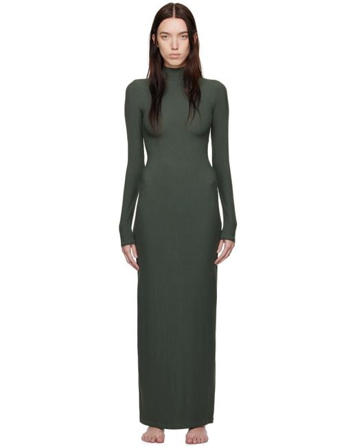Skims Black Soft Lounge Turtleneck Maxi Dress