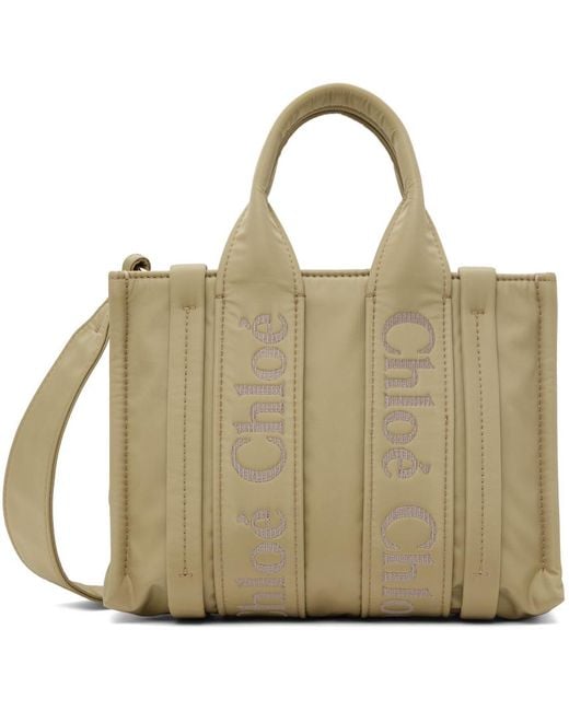 Chloé Metallic Taupe Small Woody Tote