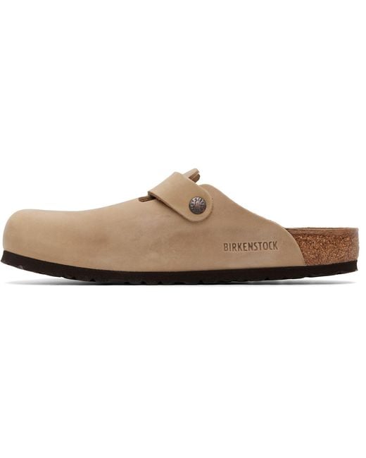 Birkenstock Brown Regular Boston Oiled Leather Loafers for men