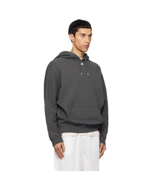 Courreges Black Oversized Hoodie for men
