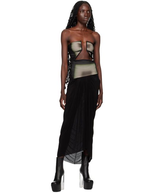 Rick Owens Black Green Prong Camisole