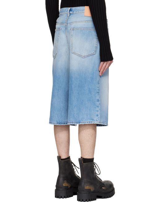 メンズ Acne ブルー ルーズフィット デニムショートパンツ Blue
