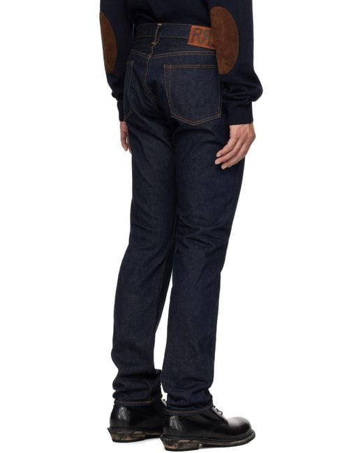 RRL Blue Slim Fit Once-Washed Selvedge Jeans for men