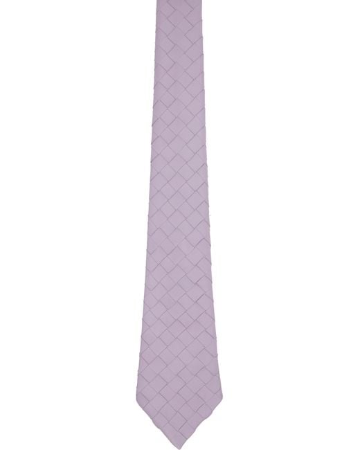 Bottega Veneta Black Intrecciato Leather Tie for men