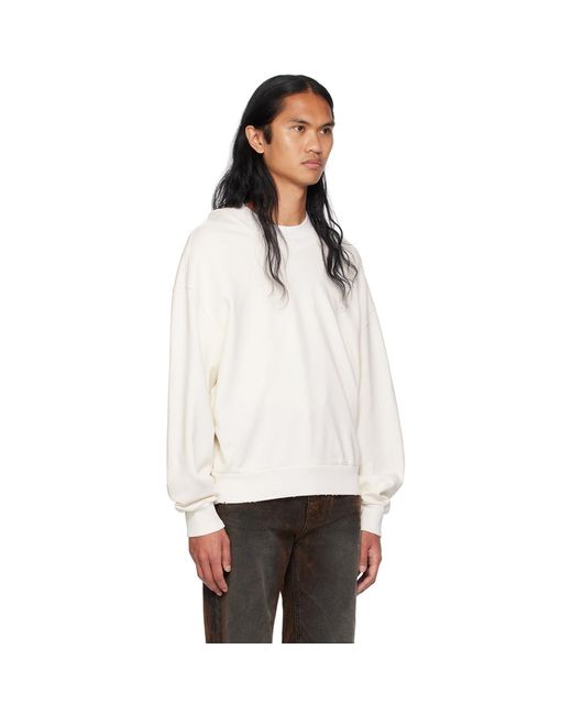 Pull À Capuche Blanc À Col Ample we11done pour homme en coloris White