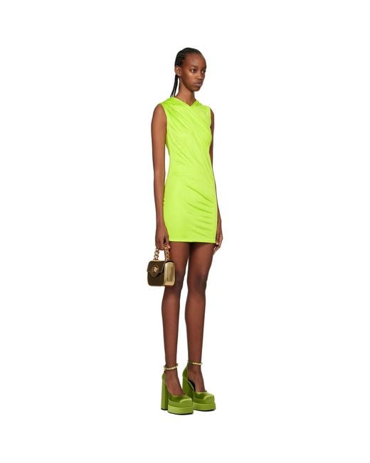 Versace Black Green Wrap Minidress