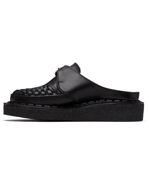George Cox Black Alaska Mule Loafers