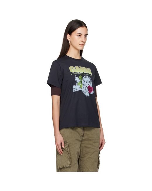 Ganni Multicolor Puppy T-Shirt