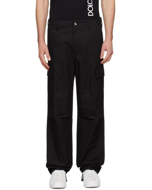 Pantalon cargo noir à cordons coulissants Dolce & Gabbana pour homme en coloris Black