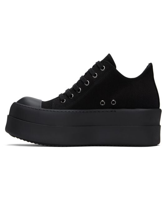 【RICK OWENS】DRKSHDW Hollywood Double Bumper Low Sneaks Black Hollywood Double Bumper Low Sneaks Sneakers by Rick