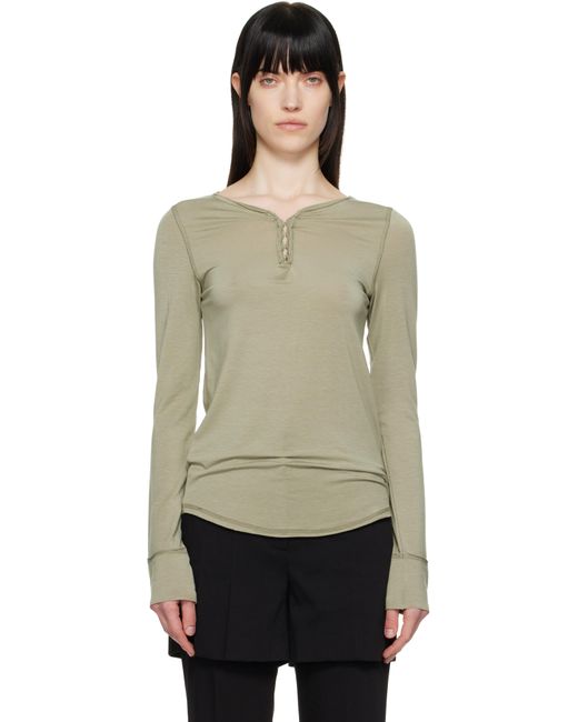 OPEN YY Green Hook Long Sleeve Henley