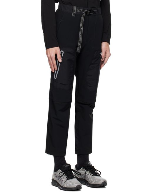 And Wander Black Belted Trousers for men