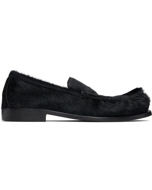 Dries Van Noten Black Ponyhair Loafers for men