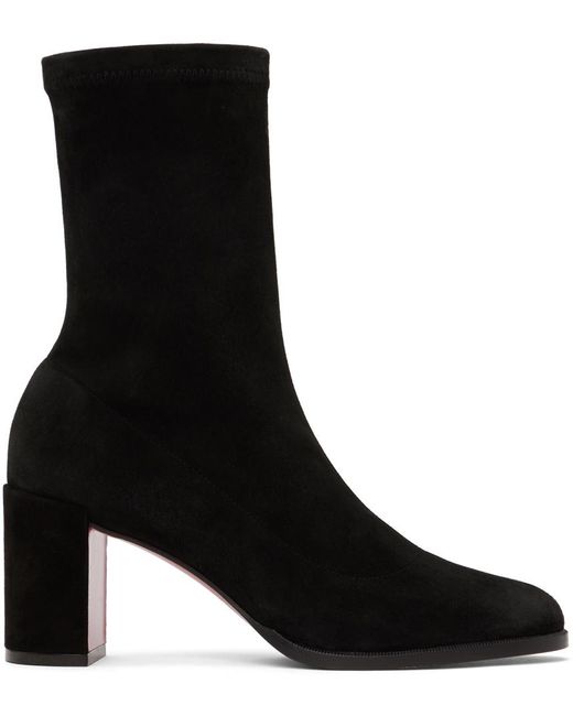 Christian Louboutin Black Stretchadoxa Suede Ankle Boots 70