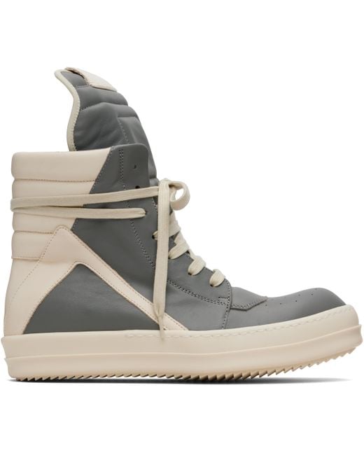 Rick Owens Gray Concordians Geobasket Sneakers for men