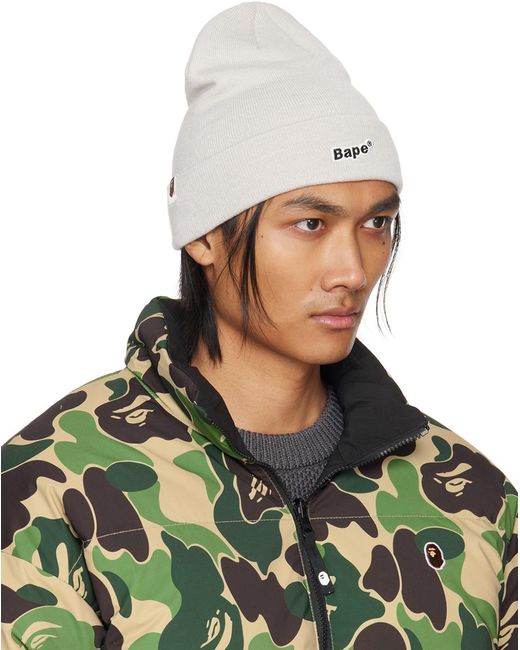 A Bathing Ape Green Patch Beanie for men