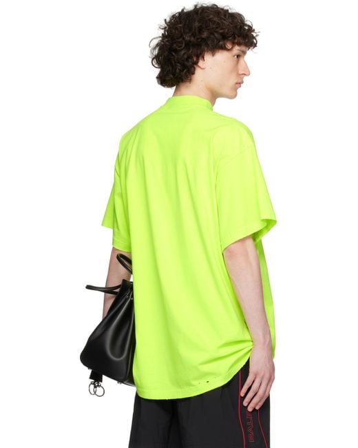 Balenciaga Green 3B Liquefied Oversized T-Shirt for men