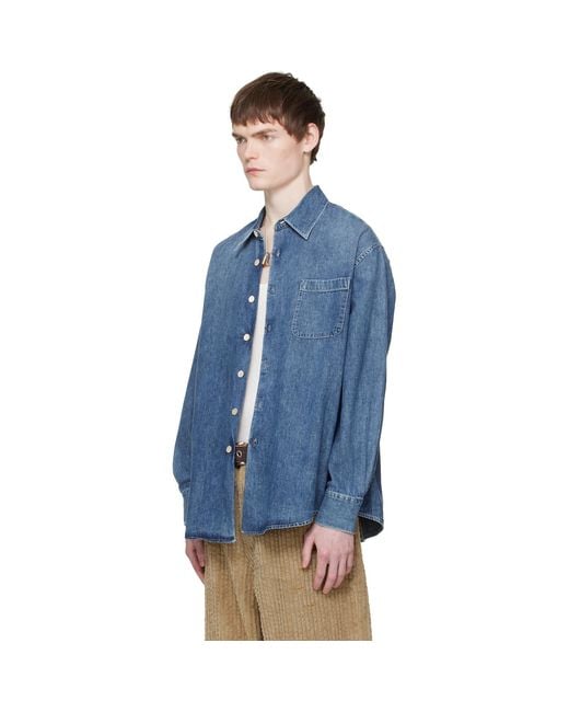 Our Legacy Blue Above Denim Shirt for men