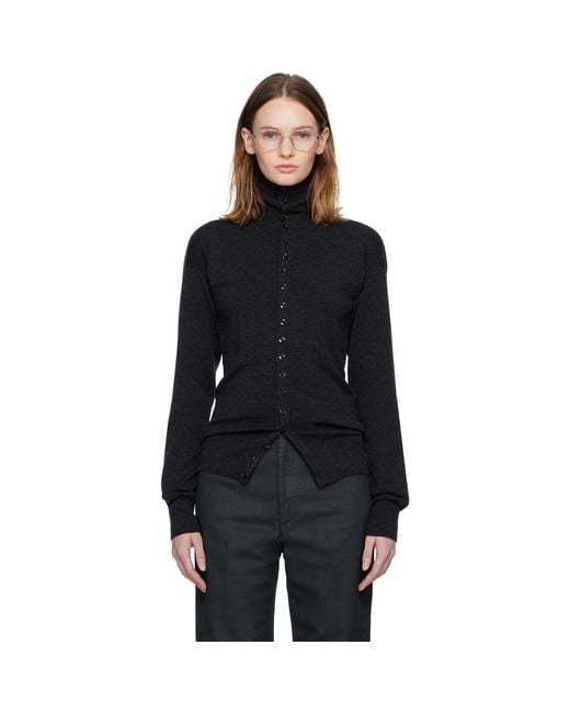 Lemaire Black Buttoned Fitted Cardigan