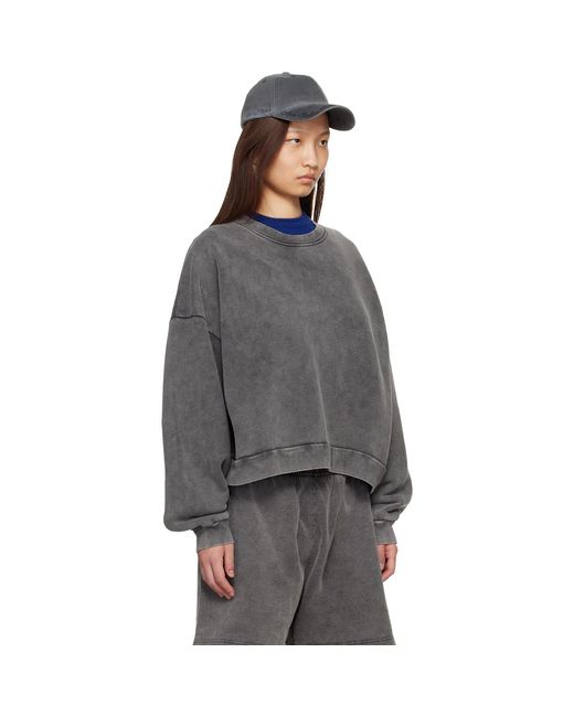 Acne Gray Logo Patch Sweatshirt