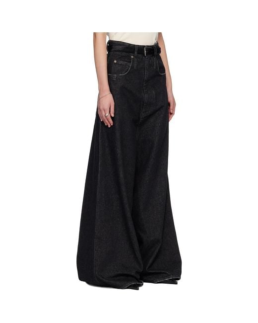 Lu'u Dan Black Drop Crotch Denim Jeans