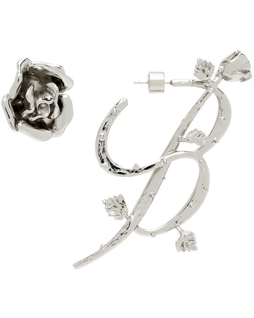Blumarine White Silver B Earrings
