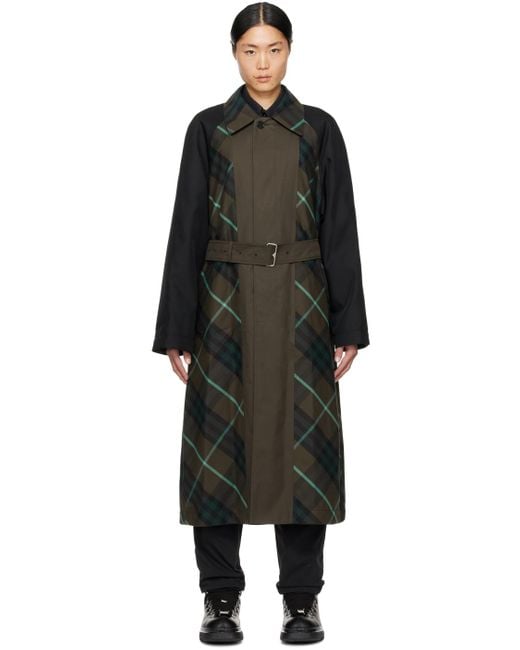 メンズ Burberry カーキ Bradford リバーシブル コート Black